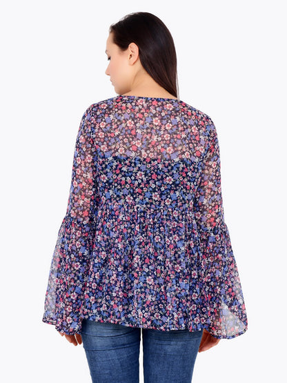 Blue Printed Top