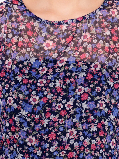 Blue Printed Top
