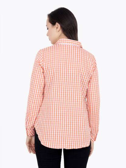 Orange Check Top