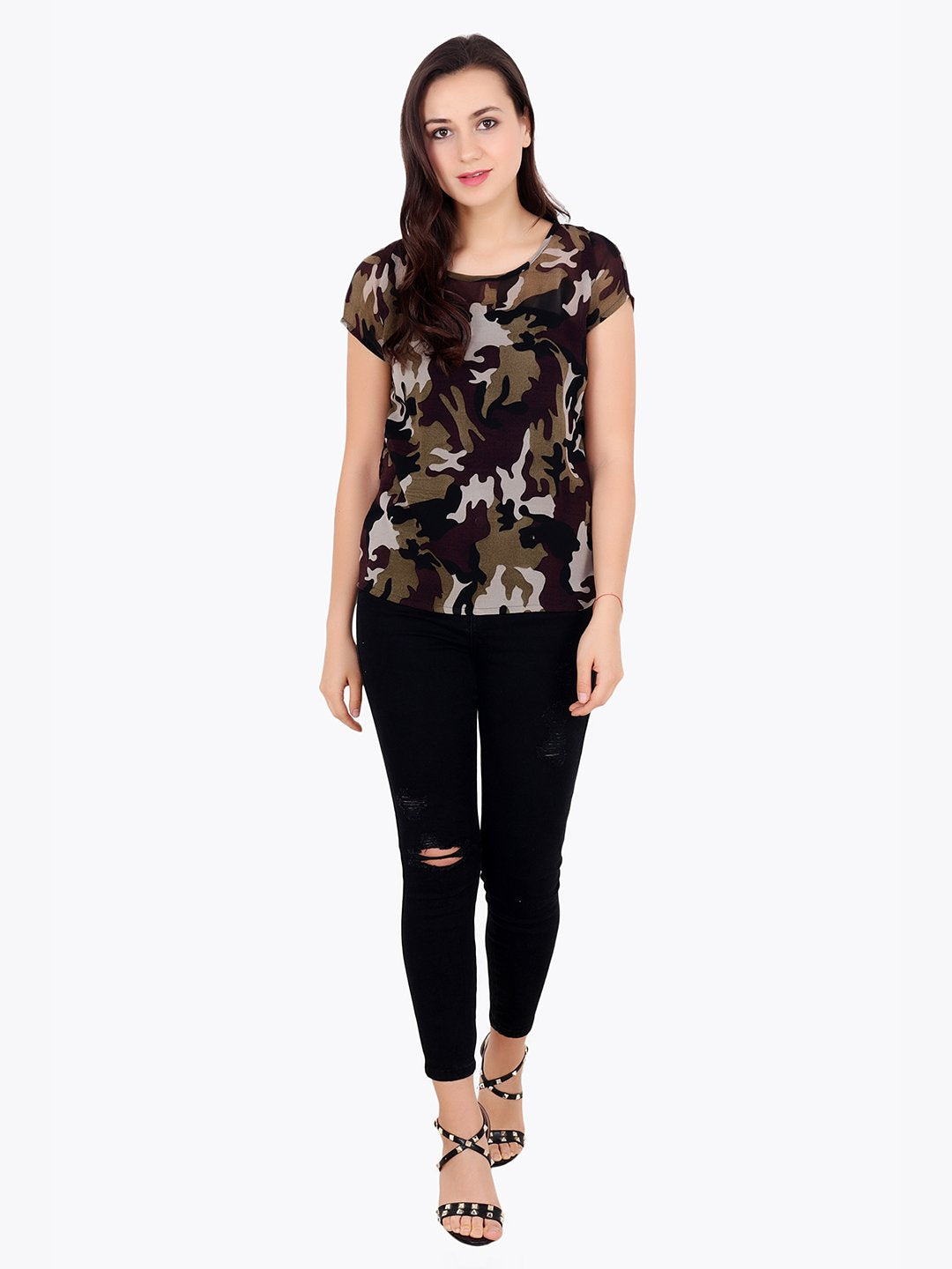 Green Printed Top