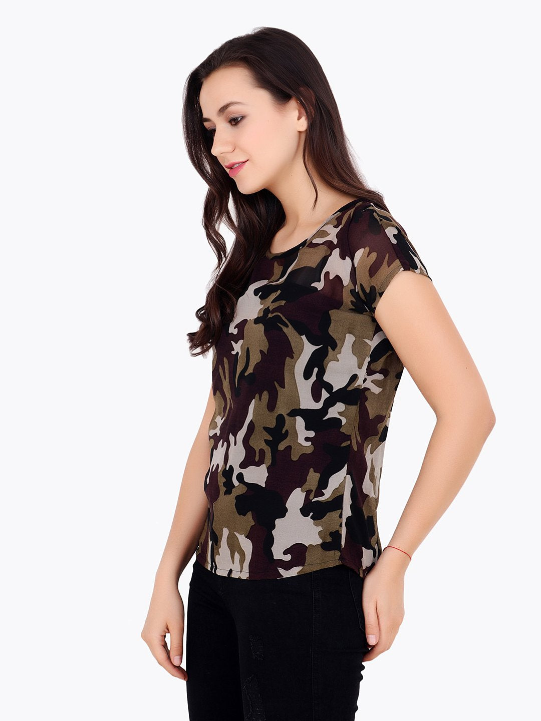 Green Printed Top