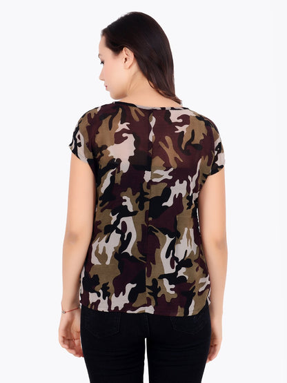 Green Printed Top