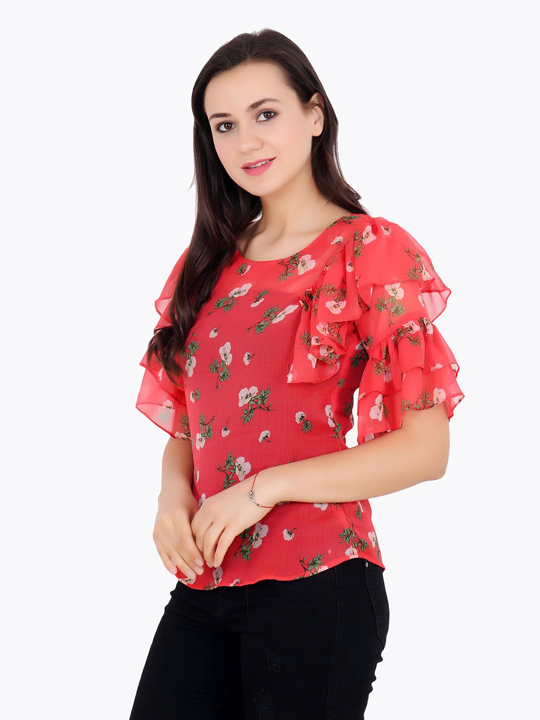 Orange Printed Top
