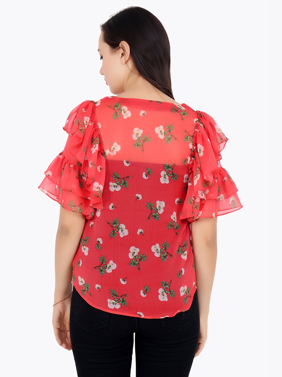 Orange Printed Top