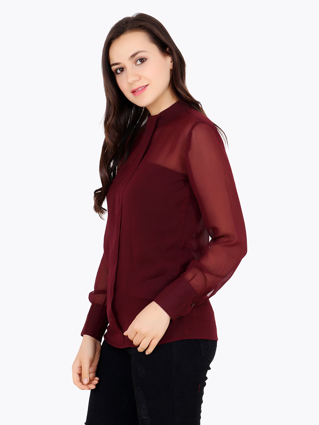 Maroon Solid Top