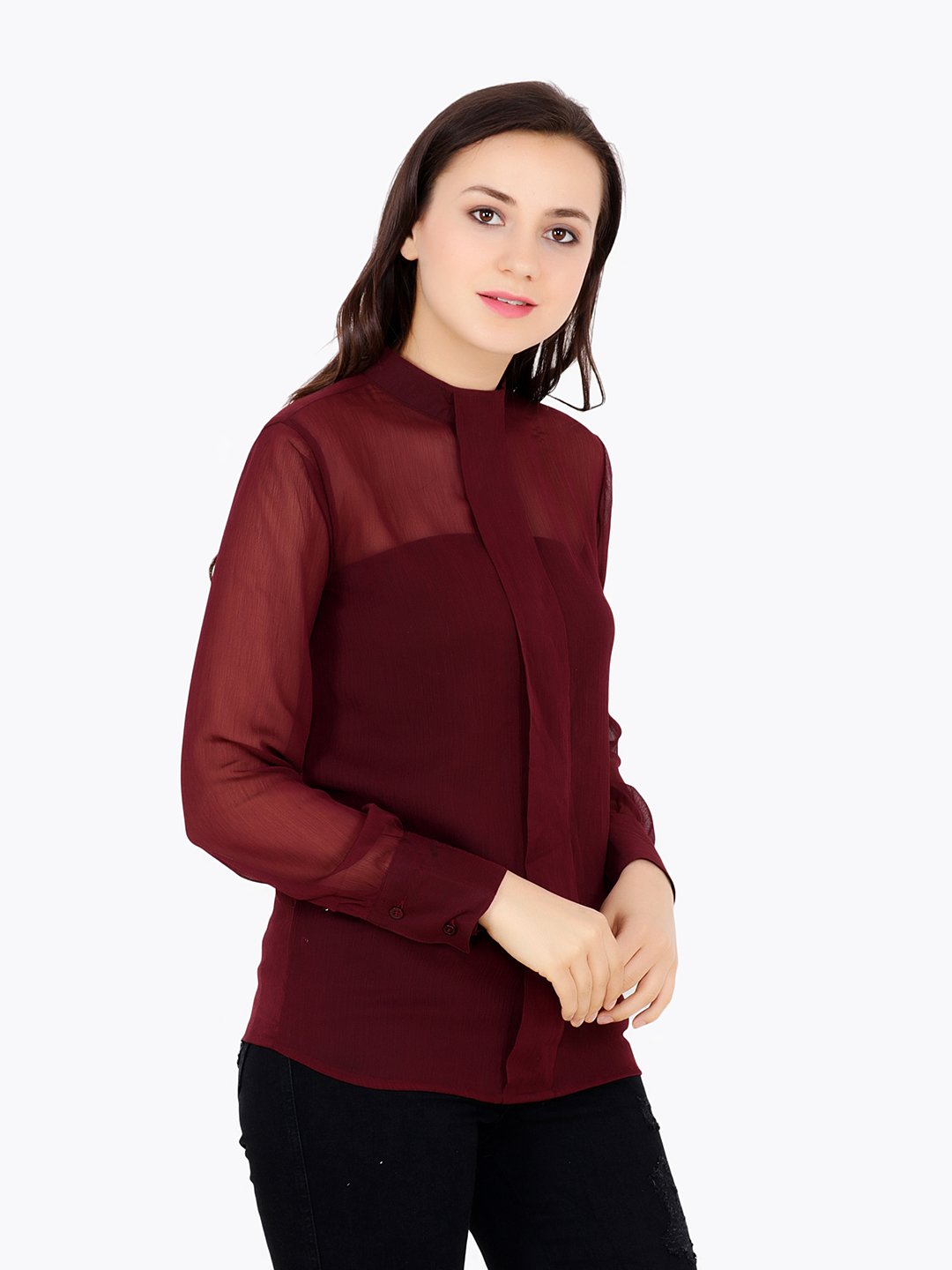 Maroon Solid Top