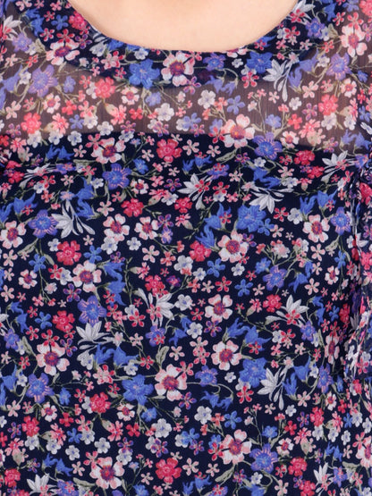 Blue Printed Top