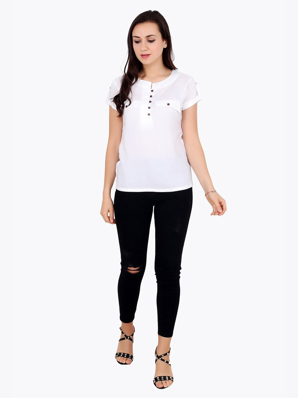 White Solid Top