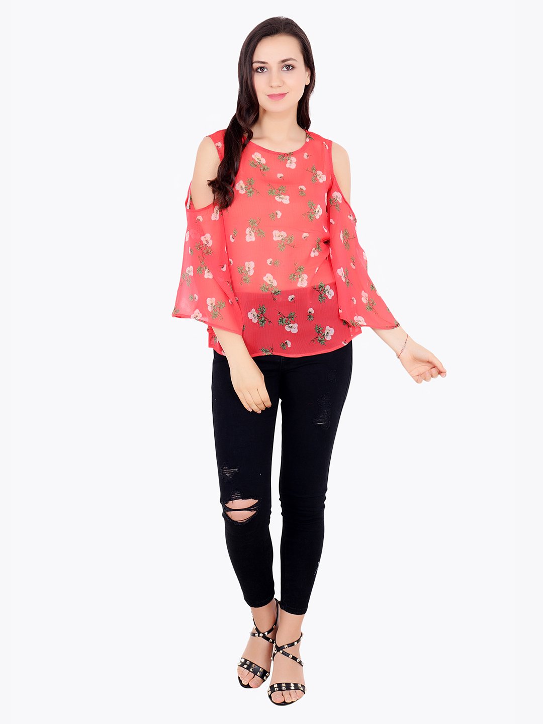 Orange Printed Top