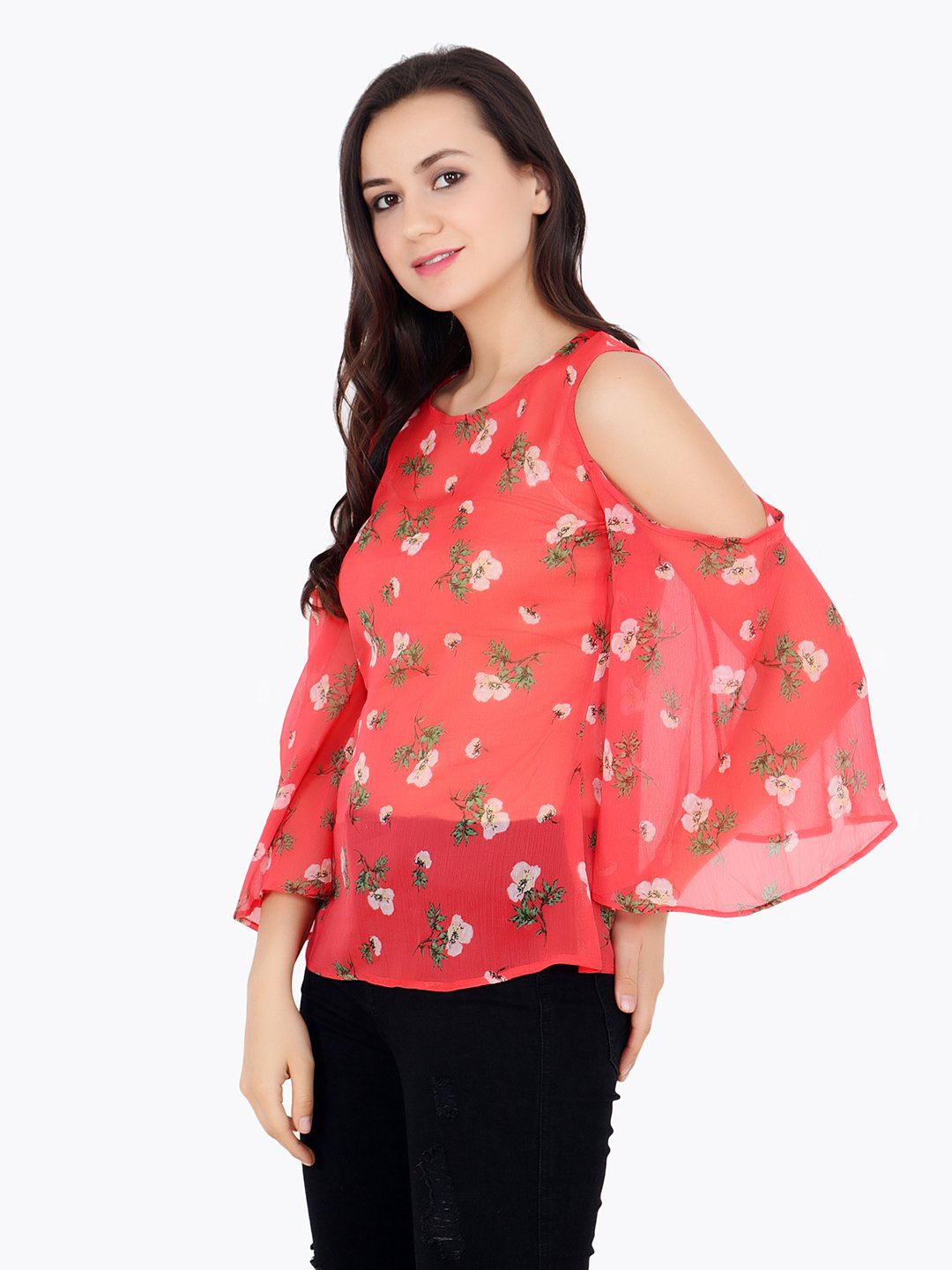 Orange Printed Top