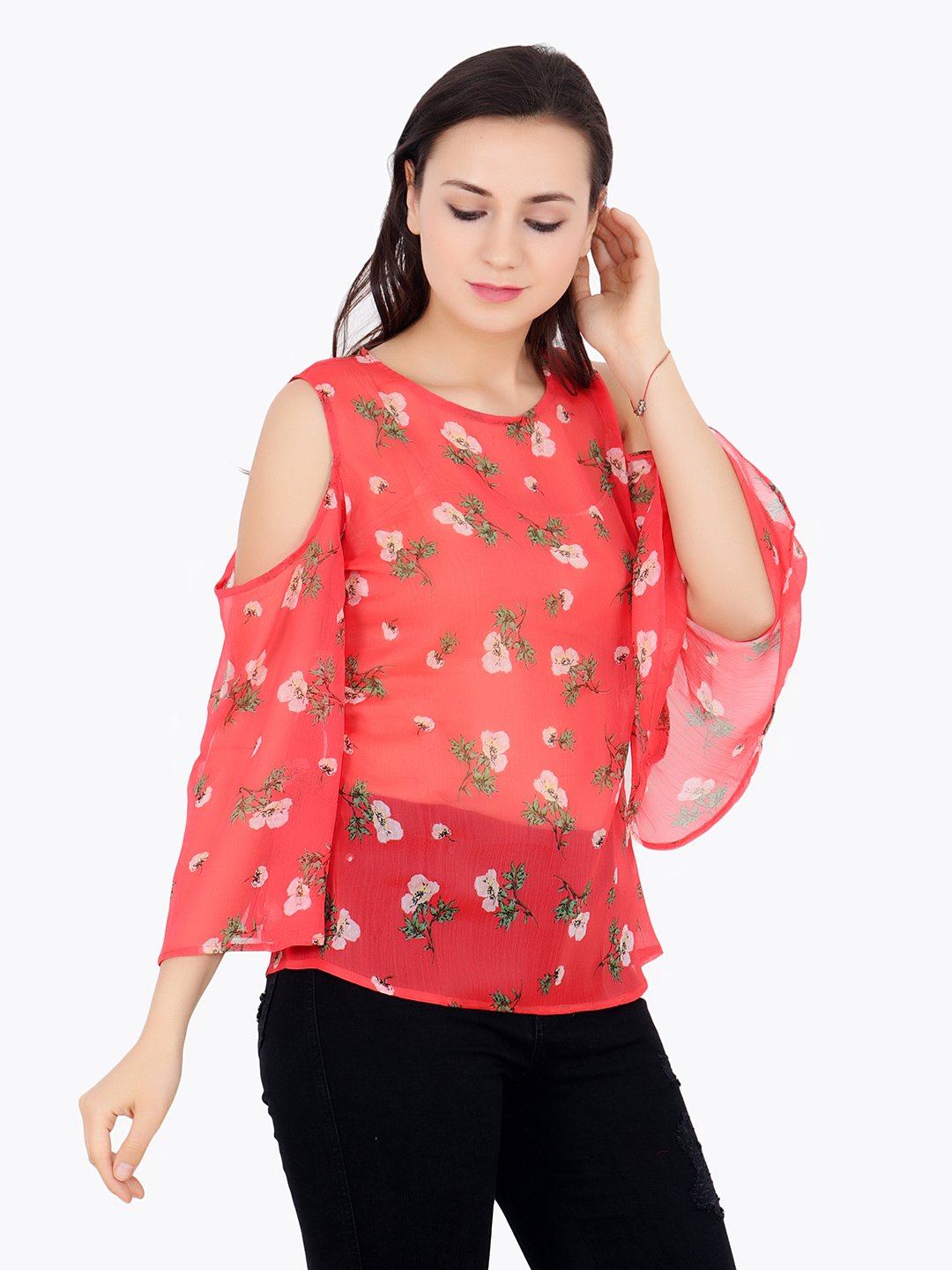 Orange Printed Top