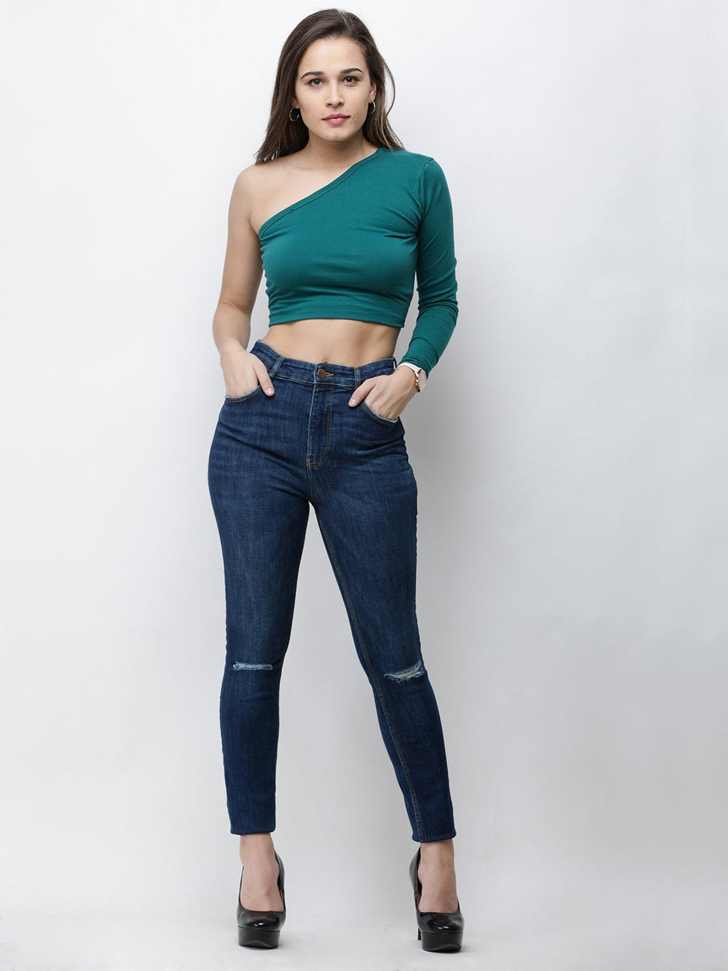 One Shoulder Crop Top