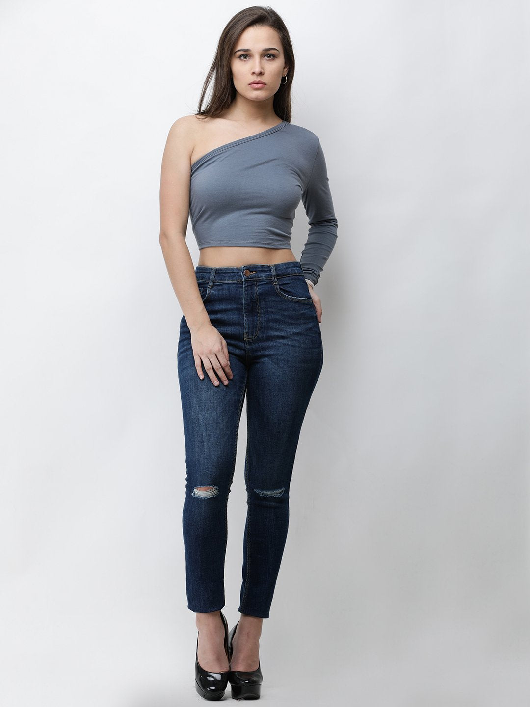 One Shoulder Crop Top