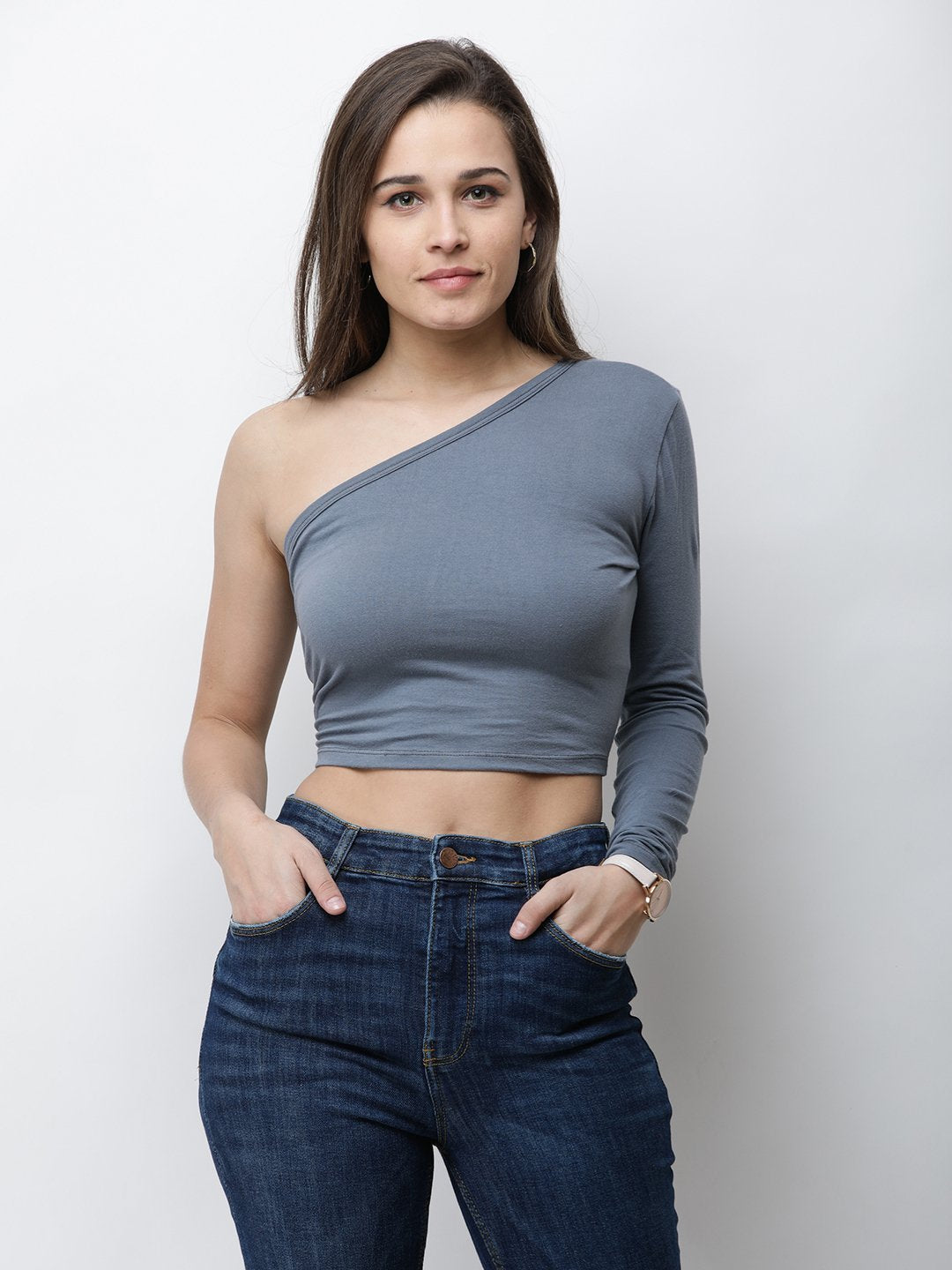 One Shoulder Crop Top