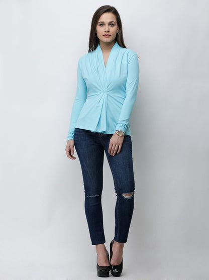 Blue Solid Top