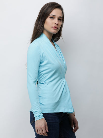 Blue Solid Top