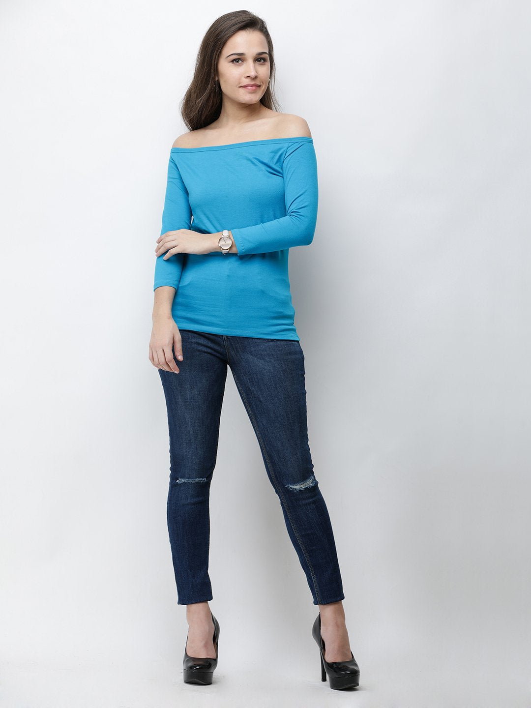 Blue Solid Top