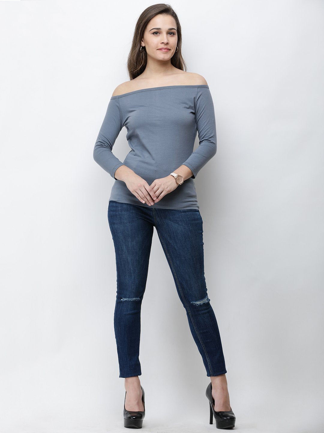 Grey Solid Top