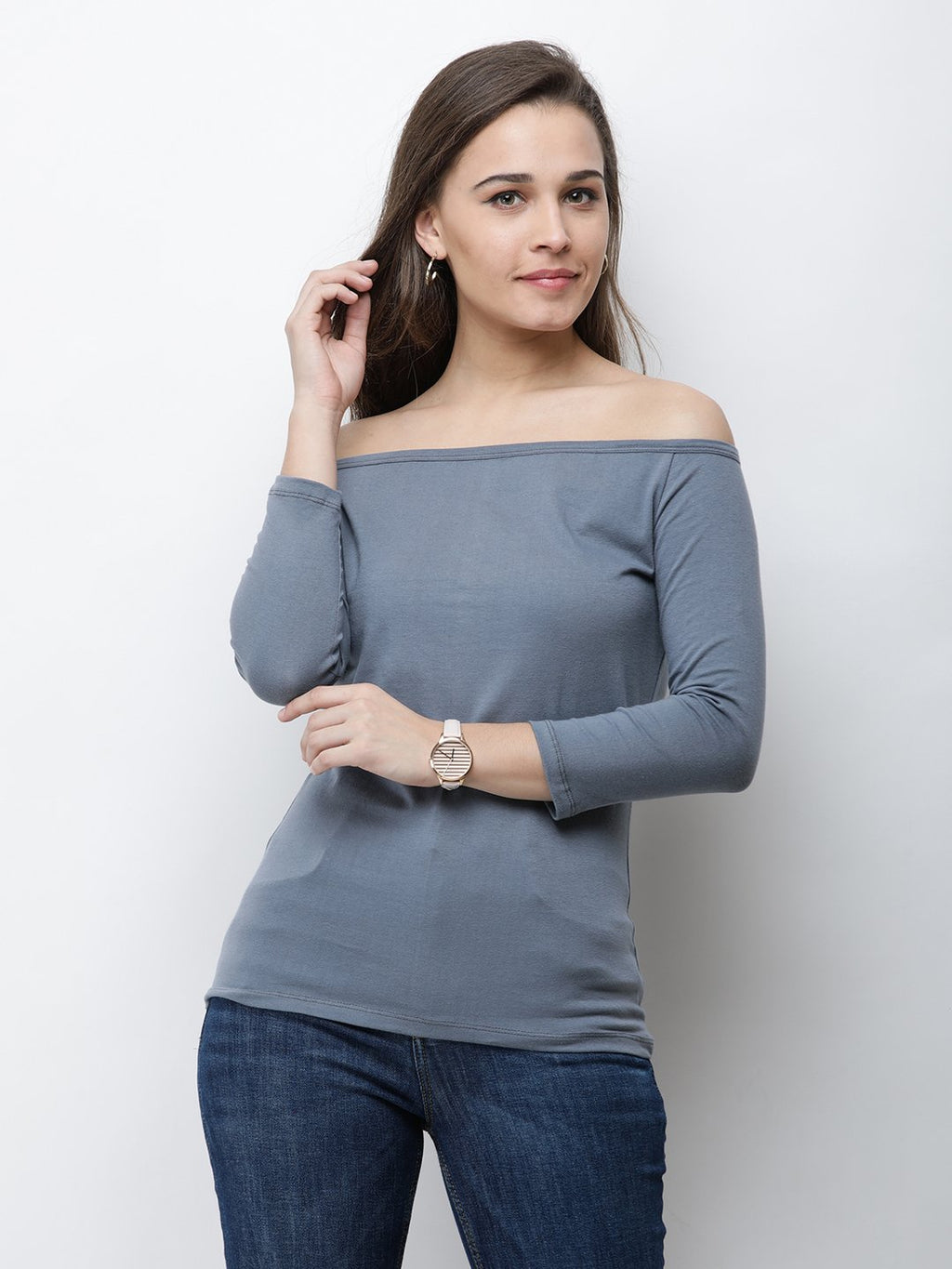 Grey Solid Top