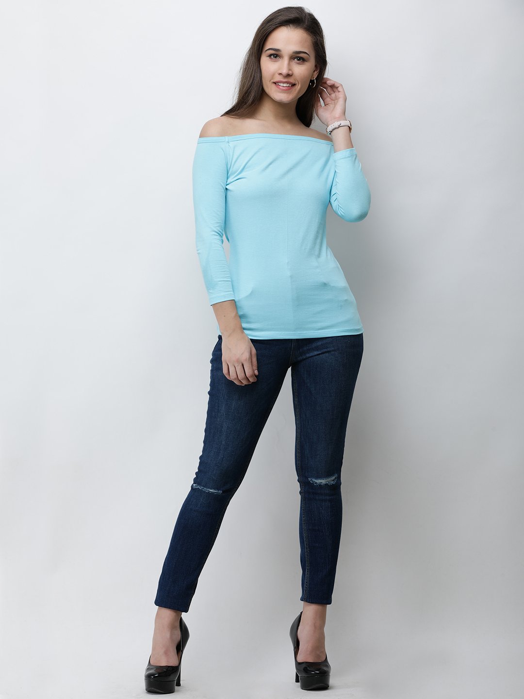 Blue Solid Top