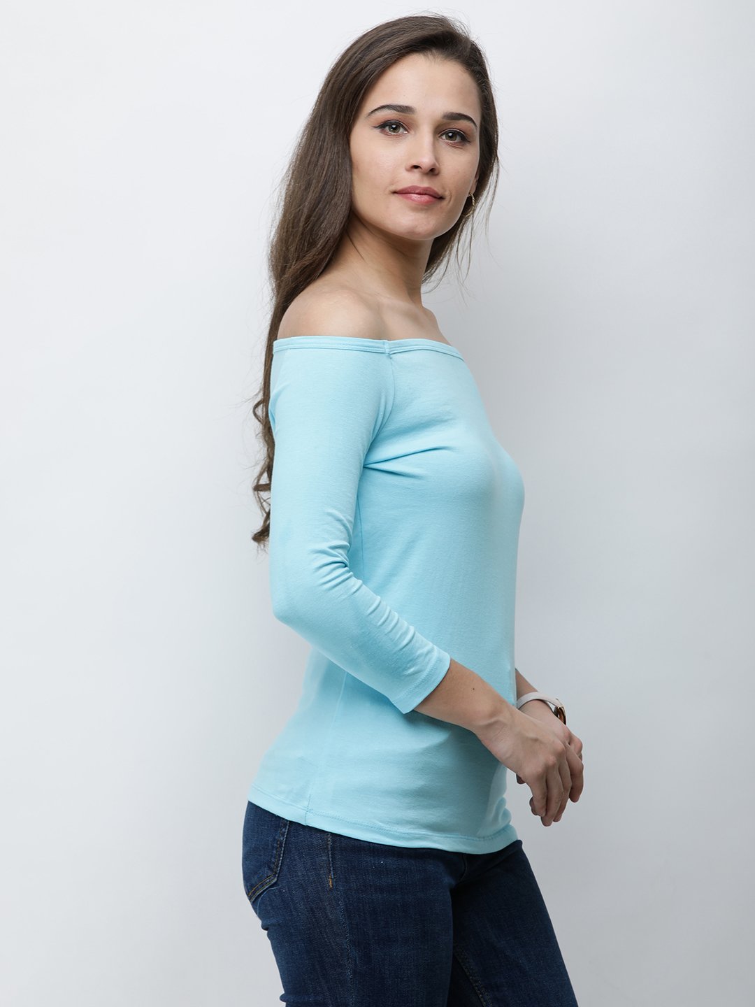 Blue Solid Top
