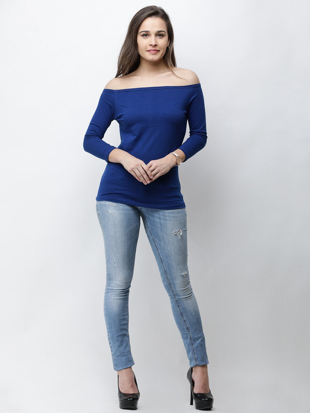 Blue Solid Top