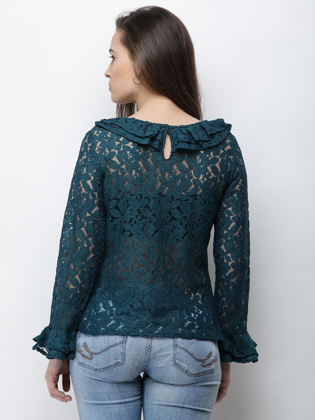 Dark Green Lace Top