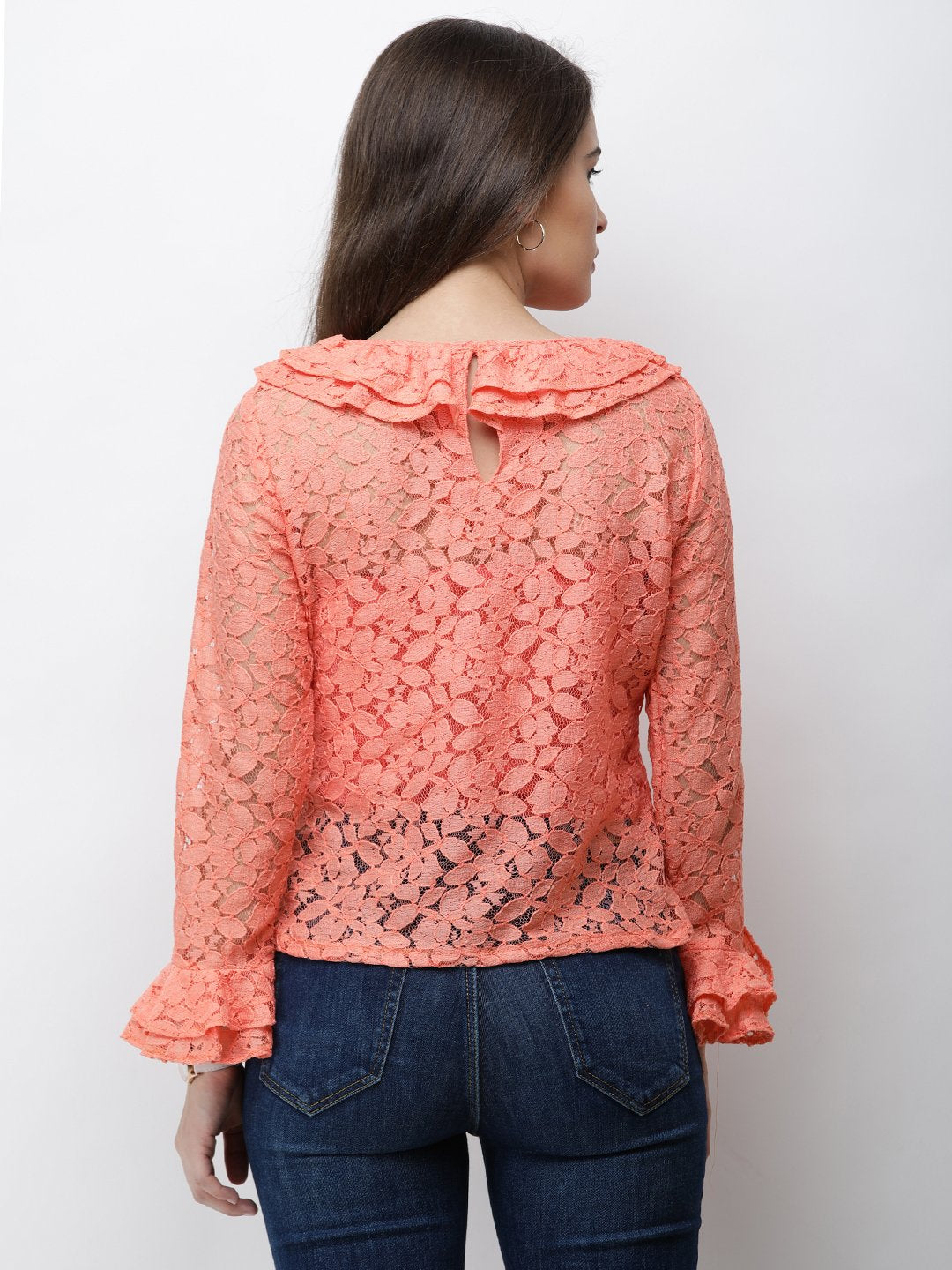 Orange Lace Top