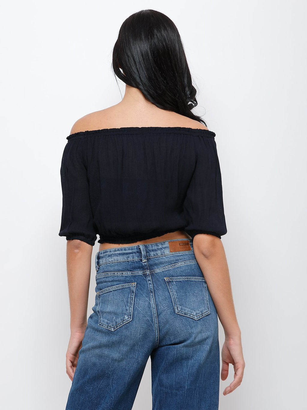 Navy crop top
