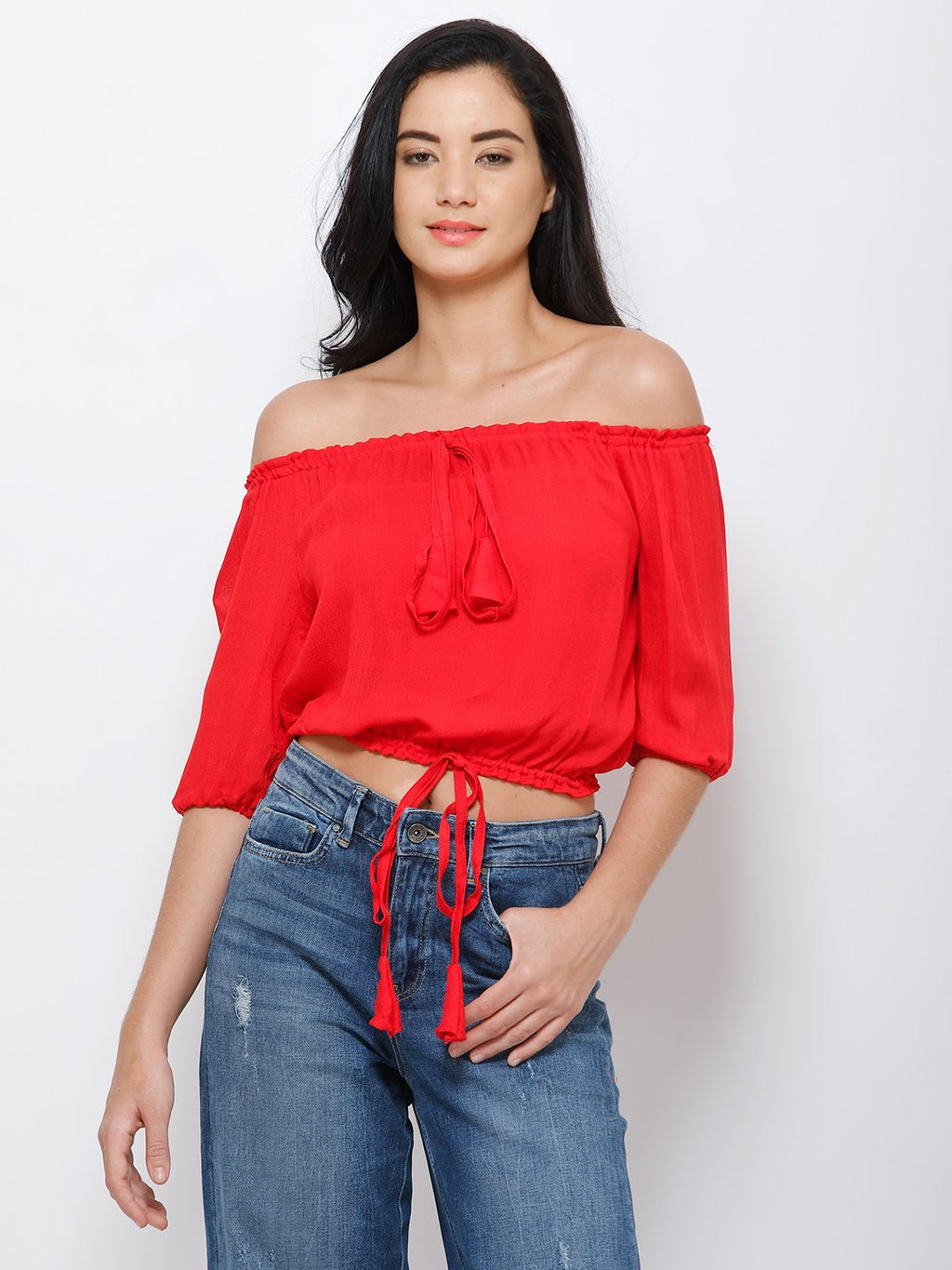Red crop top
