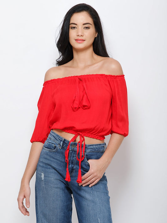 Red crop top
