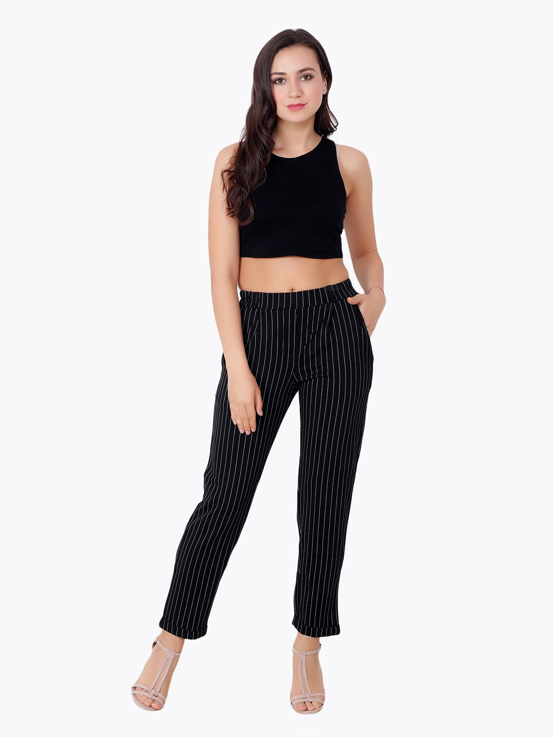 Black Striped Trousers