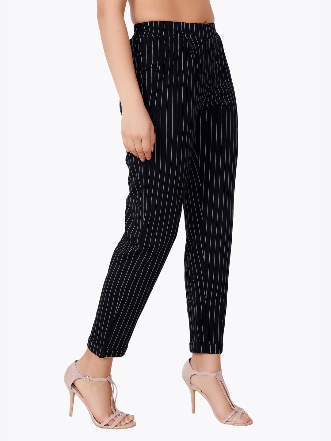 Black Striped Trousers