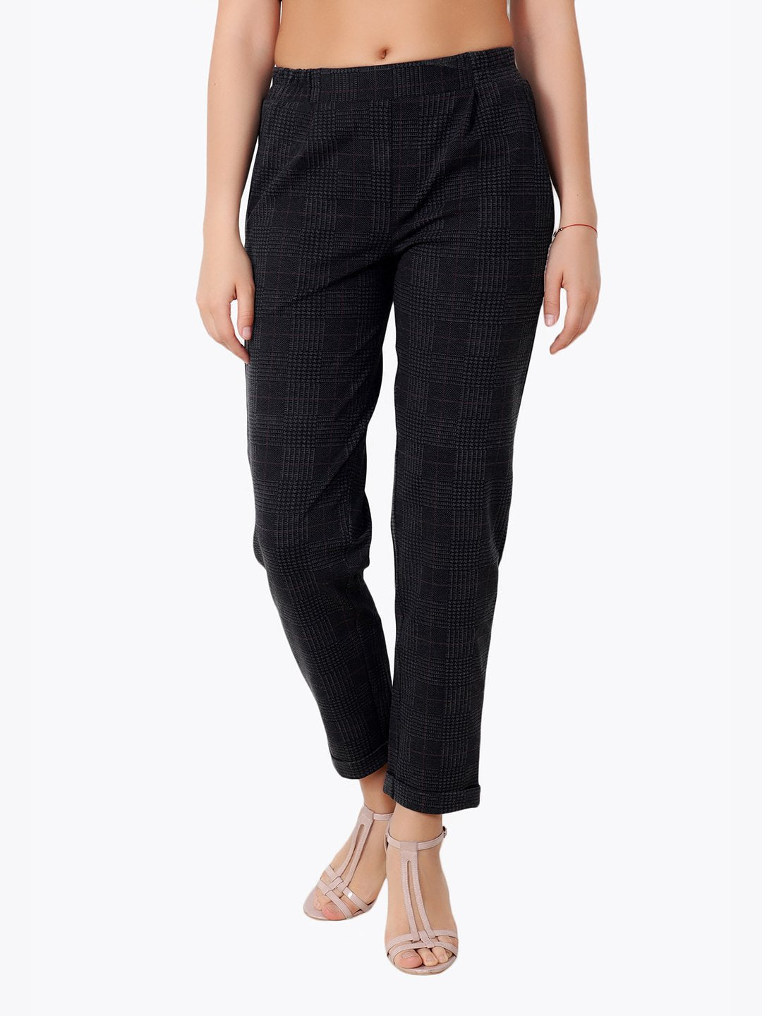 Black Check Trousers