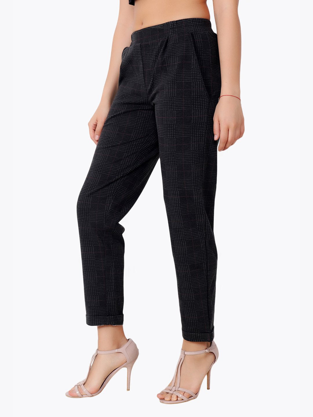 Black Check Trousers