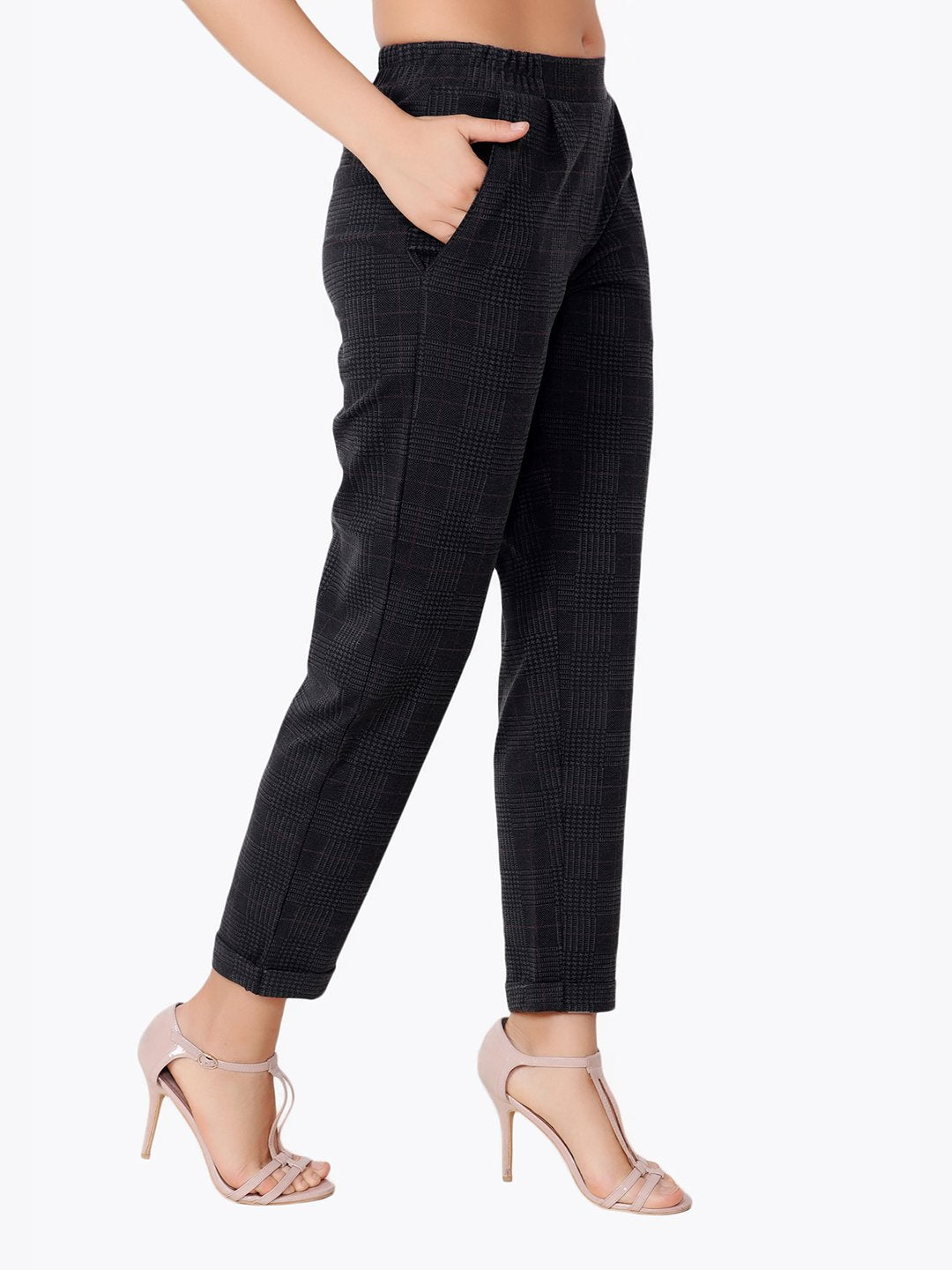 Black Check Trousers