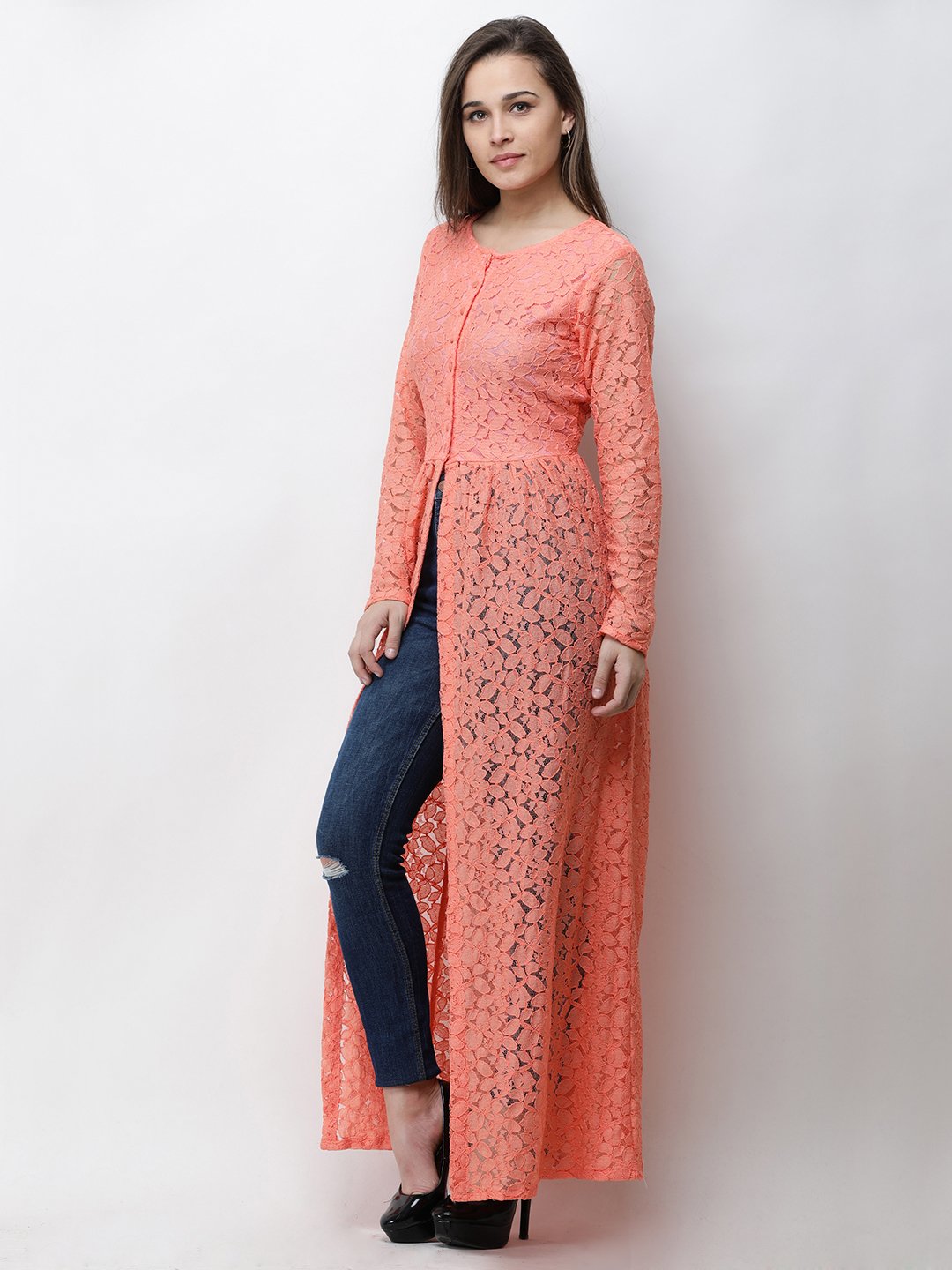 Cation Orange Lace Tunic