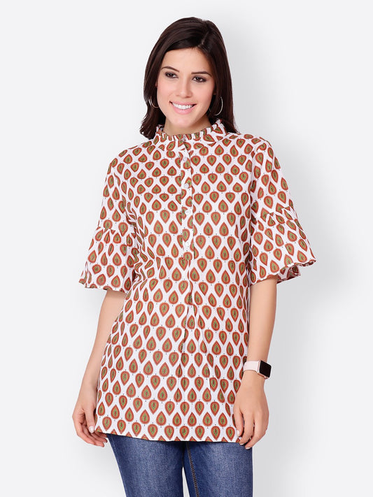 Cation Off White Printed Tunic