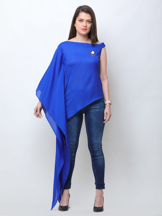 Blue One Shoulder Tunic