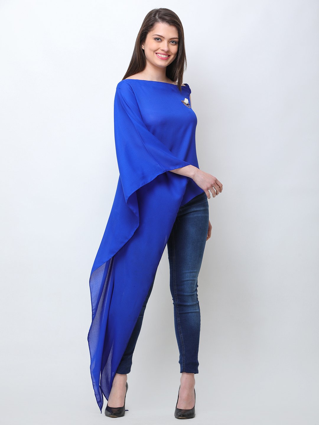 Blue One Shoulder Tunic