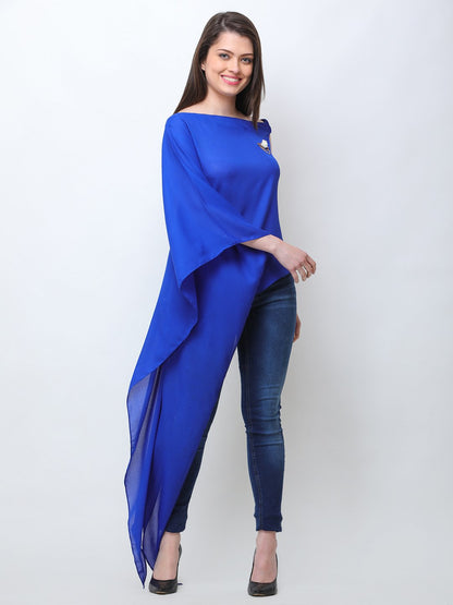 Blue One Shoulder Tunic