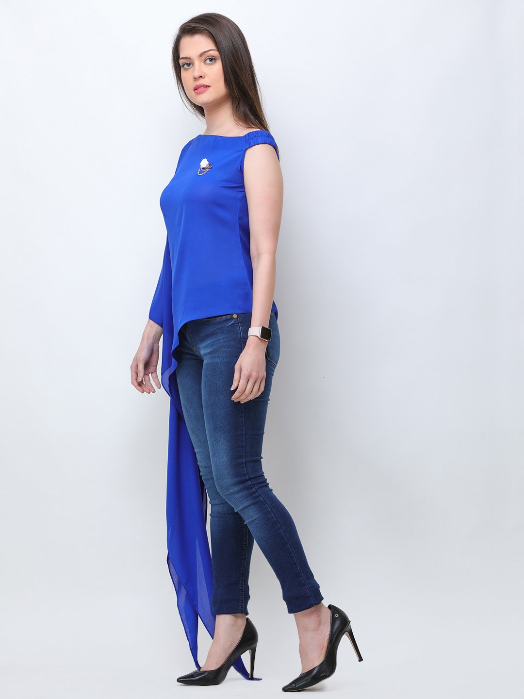 Blue One Shoulder Tunic