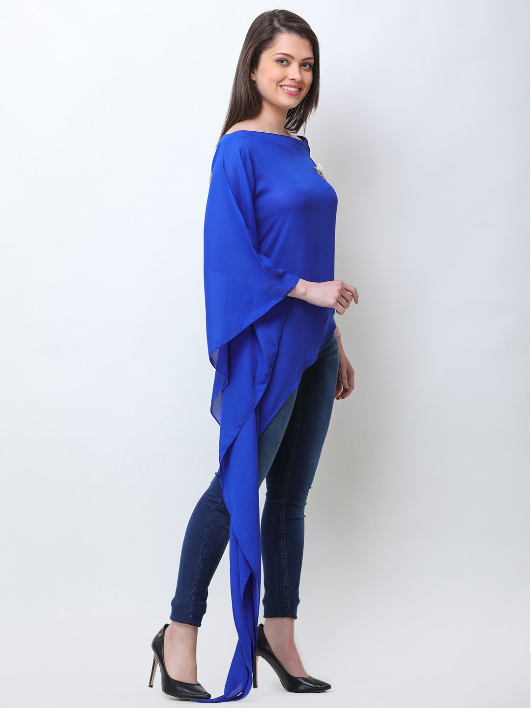 Blue One Shoulder Tunic