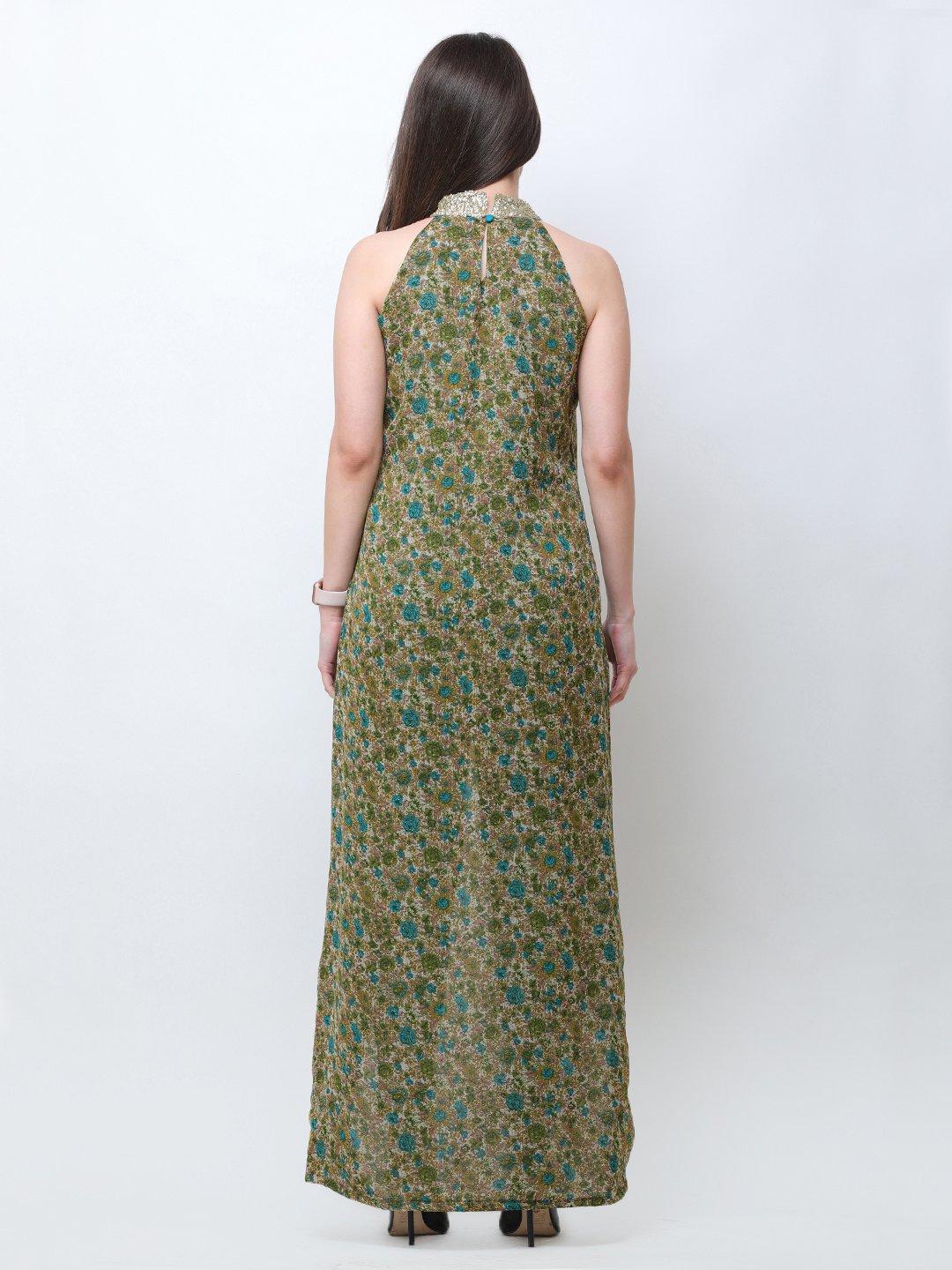 Green printed tunic