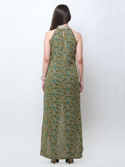 Green printed tunic