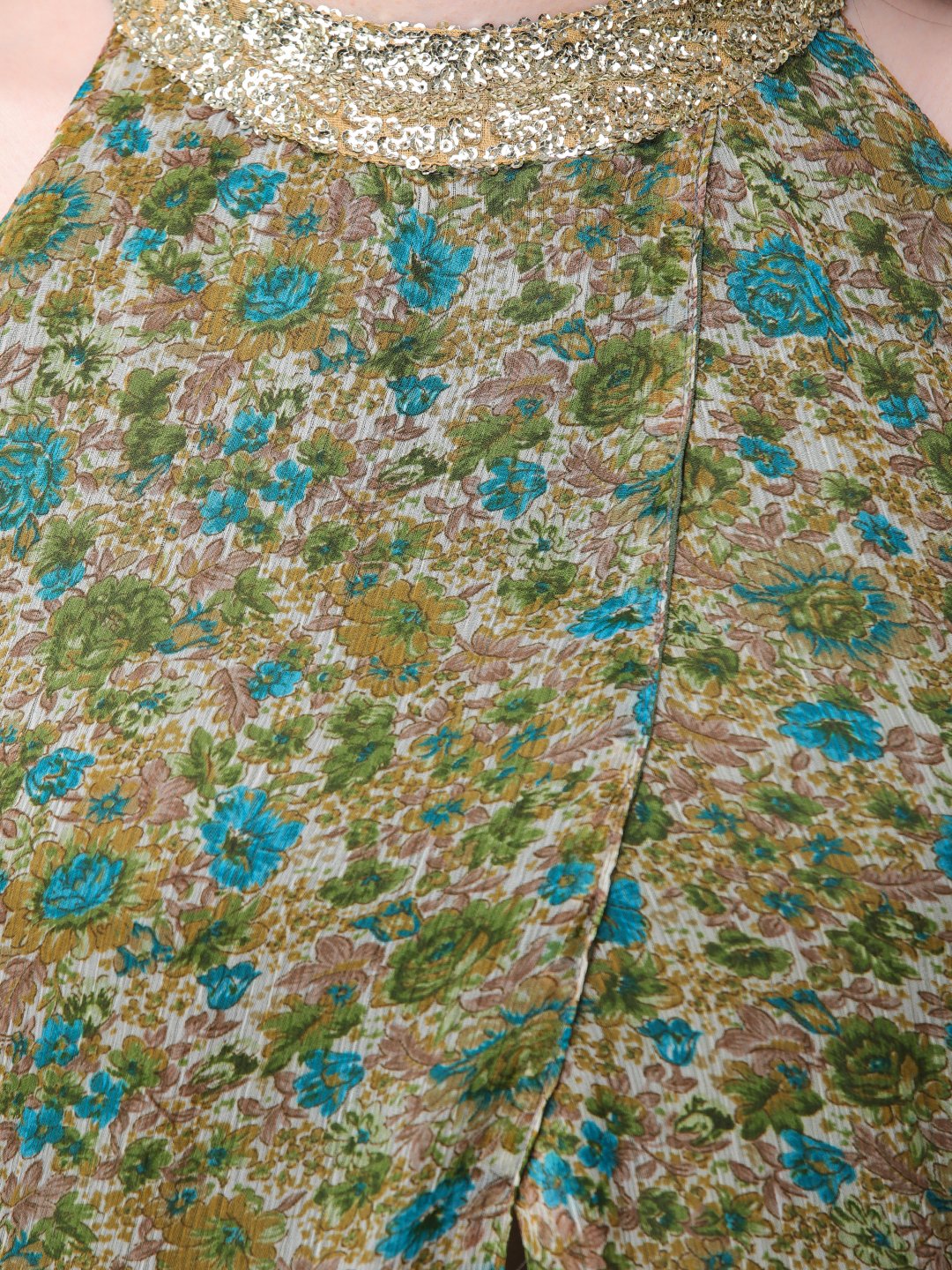 Green printed tunic