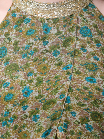 Green printed tunic