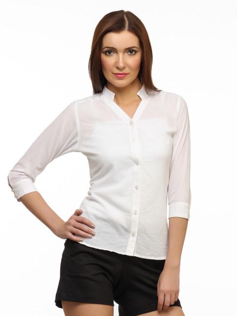 White Solid Formal Shirt